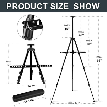 AROIC 4 Pack Art Painting Display Easel Stands, Portable Adjustable Aluminum - Image 3