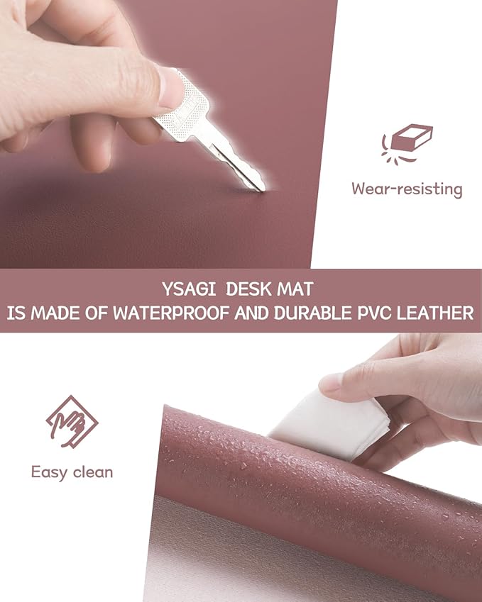 YSAGi Non-Slip Leather Desk Pad L Size, Waterproof Laptop Computer Desk - Image 5