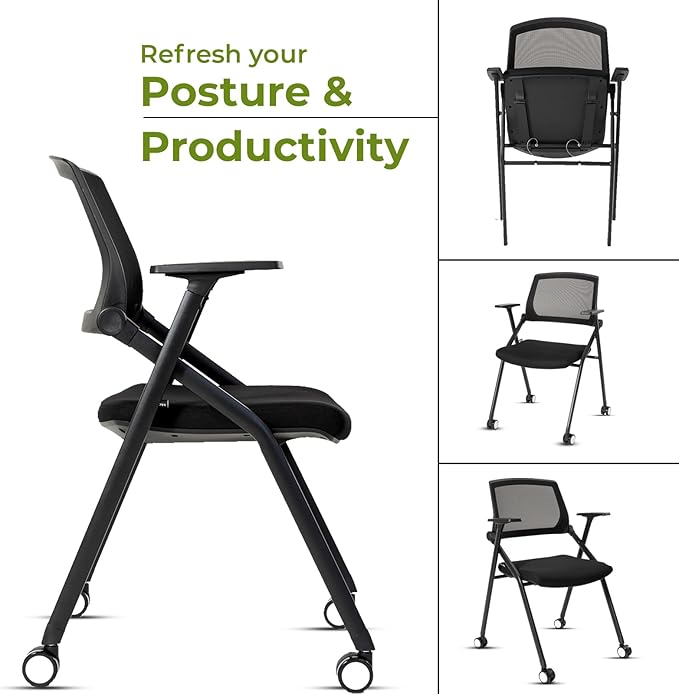 VACYOVKE 20 Pack Folding Chairs Capacity Portable Nesting Commercial Seat - Image 6