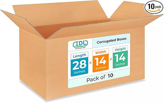 Extra Large Shipping & Moving Boxes 28x14x14 inches by IDLPackaging