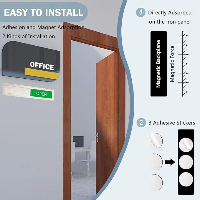 Open Closed Sign, Open Signs Privacy Slide Door Sign Indicator - Image 2