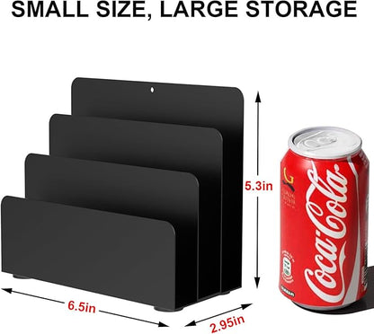 OUTIOE Mail Organizer Countertop, Small Desk File Organizer, Metal File Holder - Image 3