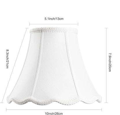 White Bell Scalloped Lamp Shade 5'' Top x 10'' Bottom x 8.3'' Slant Height x - Image 2