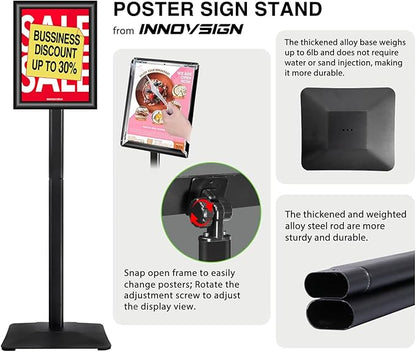 INNOVSIGN 3Packs Heavy Duty Adjustable Pedestal Poster Sign Stand, 8.5x11 - Image 2