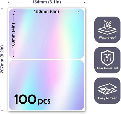 100Pcs Large Laser Labels for Storage Bins, 6x4 Inch Removable Labels, Large - Image 2