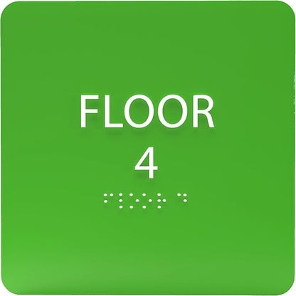 Light Green ADA Floor 4 Sign by ADACentralSigns