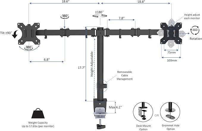 Rocelco 40" Height Adjustable Standing Desk Converter - Image 6