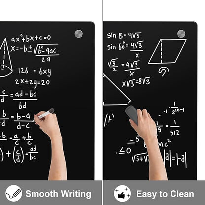 Large Black Glass Dry Erase Board, 96 x 48 Inches Magnetic Glass whiteboard - Image 3