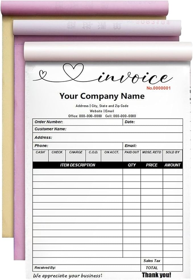 Custom Invoice Book in 3-Part /2-Part Receipt Book - Image 8