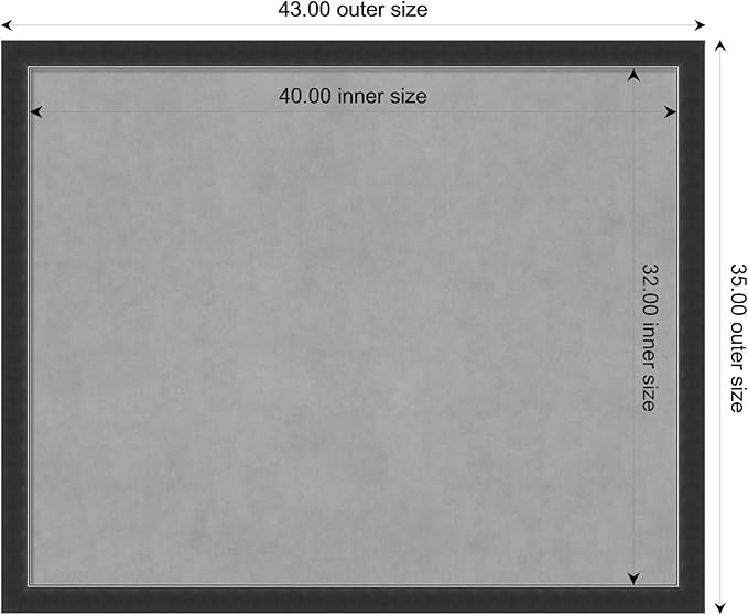 Amanti Art Black Framed Magnetic Board 35x43 X-Large Vision Board - Image 3