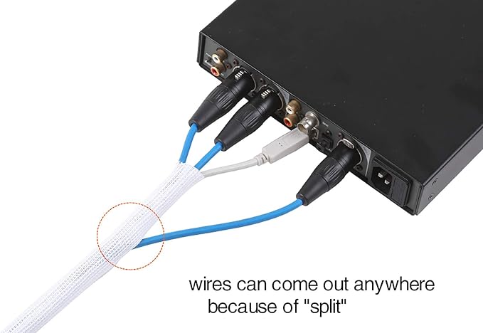 Alex Tech 20ft - 1.5 inch Cord Protector Wire Loom Tubing Cable Sleeve Split - Image 3