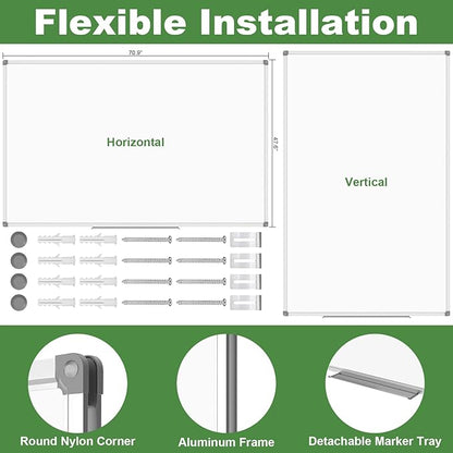 Lockways Dry Erase Board 72 x 48 Inch, Large Magnetic White Board Pack of 2 - Image 2