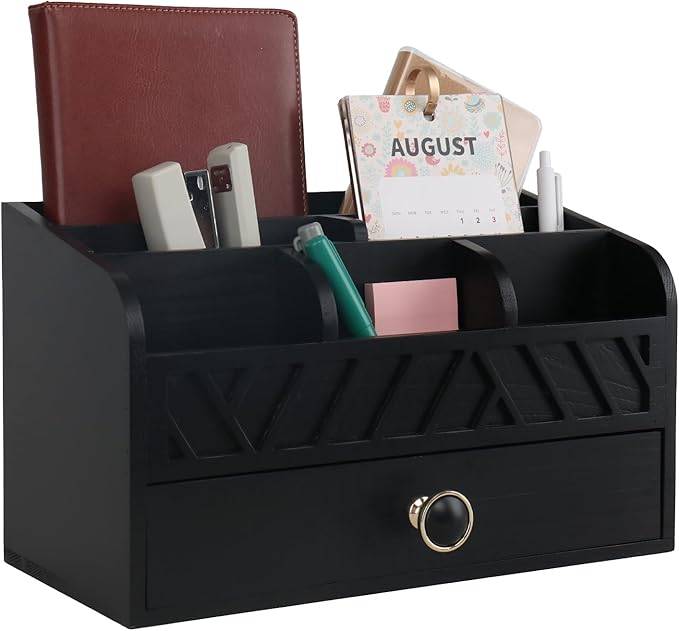 Desk Organizer with Drawer Mail Organizer Countertop Wood Desk Drawer Tabletop by AbleHope