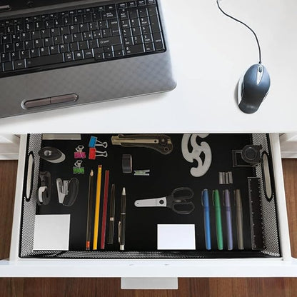 EsOfficce 2Pcs Desk Drawer Organizer, Stable Metal Mesh Desk Storage Tray - Image 3