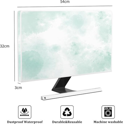 Baocicco Abstract Watercolor Waterproof Computer Monitor Cover 22, 25 Inch Cyan - Image 3