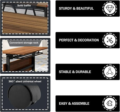 Folding Conference Table On Wheels Conference Room Table, Flip Top Mobile - Image 8