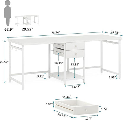 Tribesigns 79 Inch Extra Long Double Desk - Image 2