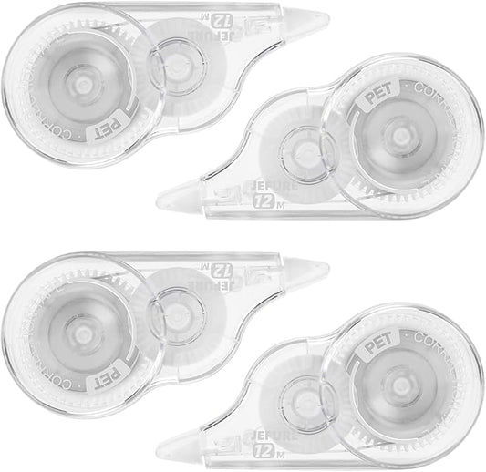 JEFURE 4 Pcs Correction Tape, 39.4 Ft White Wrong Out Tear-Resistant Bulk by JEFURE