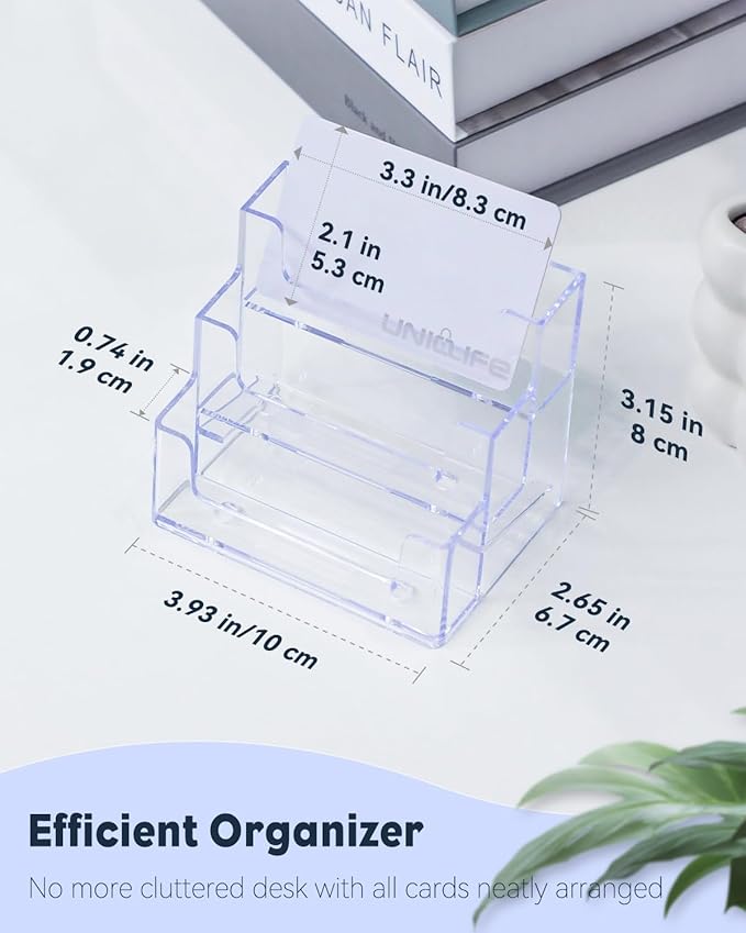Uniclife 2 Pack Acrylic Business Card Holder - Image 6