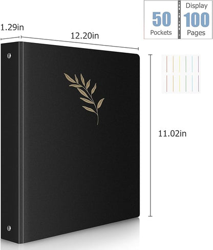 Uquelic 50-Pocket Binder with Plastic Sleeves - Image 4