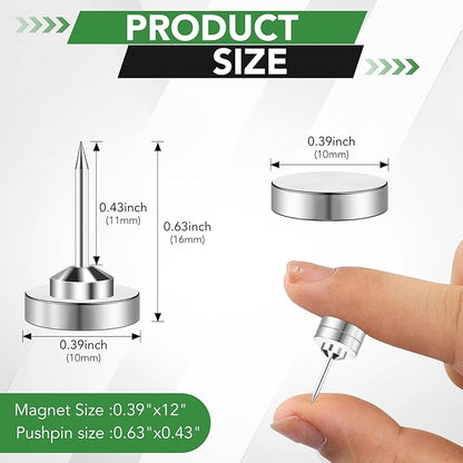 60 Pack Magnetic Pushpin, Magnetic Clips Magnet Thumb Tacks Magnet Tacks Push - Image 2