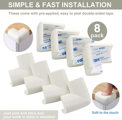 8 Pack Soft Sponge Table Corners, Corner Protector Baby, Baby Proofing Corner - Image 6
