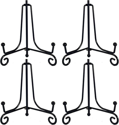 HENABLE 4PCS Premium Black Iron Plate Stands by HENABLE