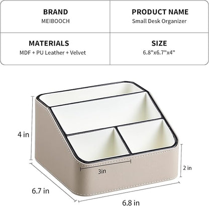 MEIBOOCH Remote Control Holder, PU Leather Small Desk Organizer - Image 5