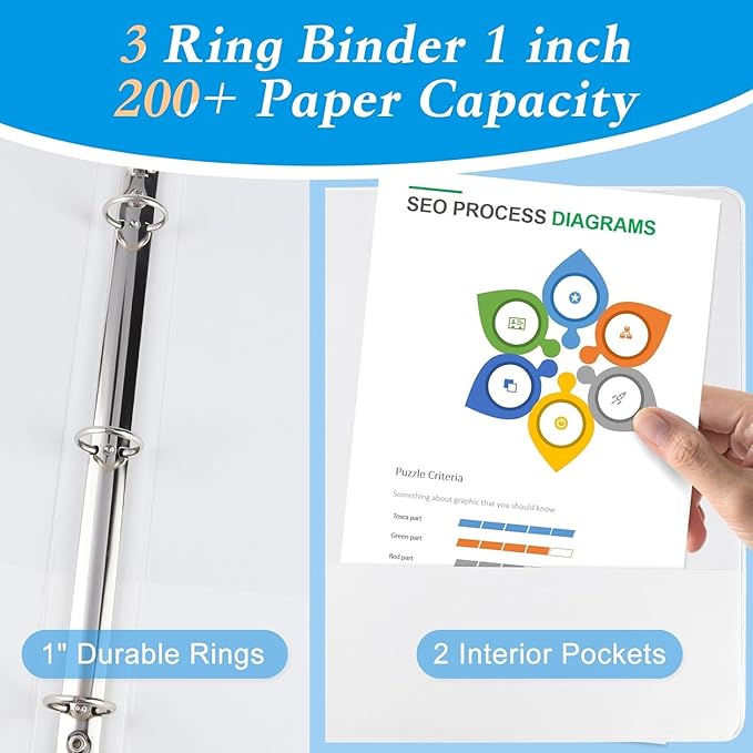 CIXILDTS 1-inch Round Ring Binder - Image 4