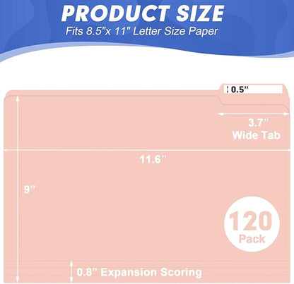 File Folder, HERKKA 120 Pack 1/3 Cut Tab File Folders, File Folders Great - Image 2