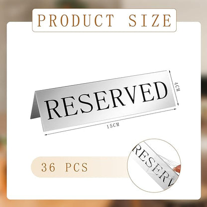 Peryiter Metal Reserved Table Signs Metal Reserved Sign Double Sided Table - Image 2