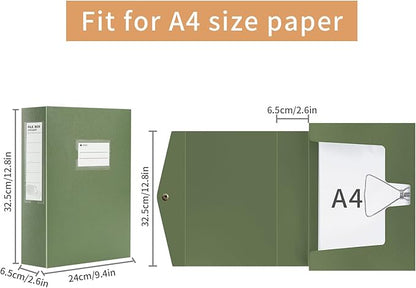 HUA JIE 2 Pack A4 Storage File Boxes Archives Case, 65mm Spine, Box File - Image 3