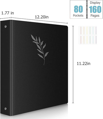 Uquelic 80-Pocket Binder with Plastic Sleeves - Image 4