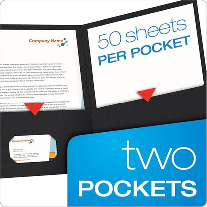 Oxford Twin-Pocket Folders, Textured Paper, Letter Size, Holds 100 Sheets - Image 2