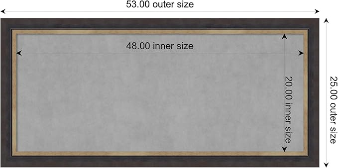 Amanti Art Black Framed Magnetic Board 25x53 Oversize Vision Board - Image 3