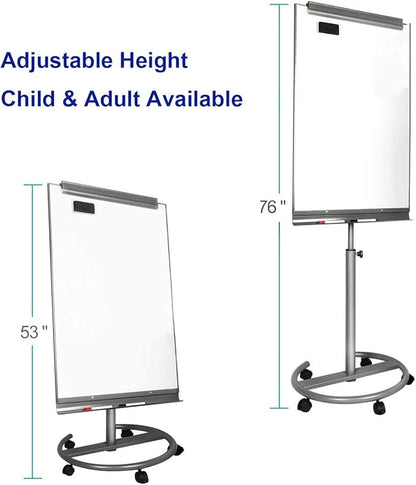BIBOC Mobile Dry Erase Board – 40x26 inches Magnetic Portable Whiteboard Stand - Image 2