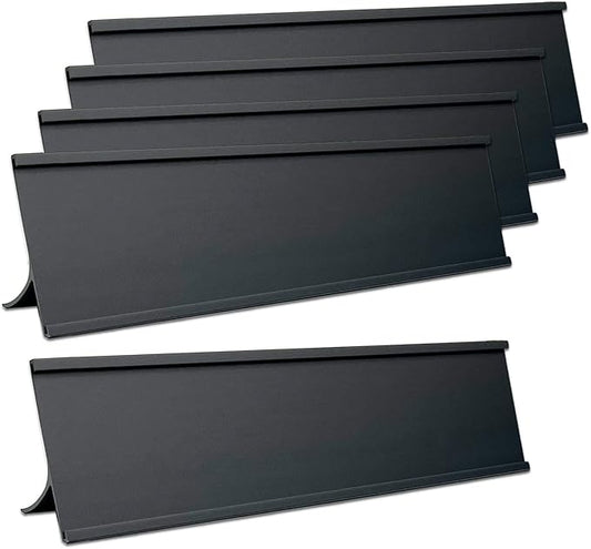 5 Pack 2" x 10" Aluminum Desk Name Plate Holders, Office Business Desk Sign by Unknown