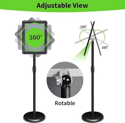 INNOVSIGN 2Packs Adjustable Pedestal Sign Holder Stand 8.5''x11'', Floor - Image 4