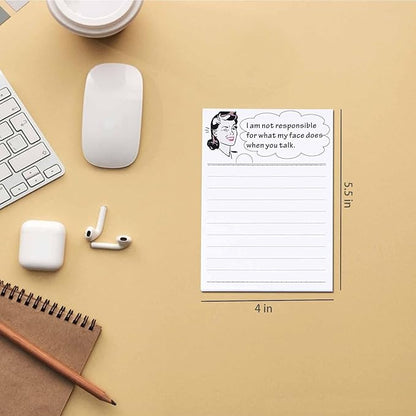 DUGUTUL 4 Funny Novelty Memo Pads, 4 x 5.5 in, 200 sheets, Coworker Gifts - Image 2