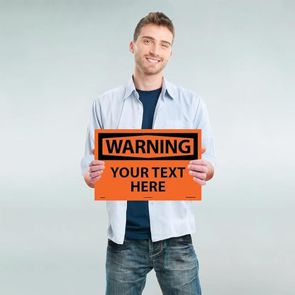 Custom OSHA Style Warning Sign 12" x 18" Adhesive Vinyl Sign, Customizable - Image 2