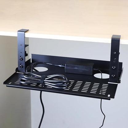 AEONS Universal Under Desk Cable Management Tray-Clamp Mount Hinged Swing - Image 7
