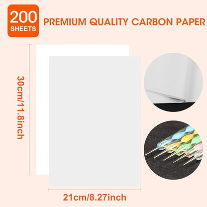 200 Sheets White Carbon Transfer PaperGraphite Tracing Paper - Image 2