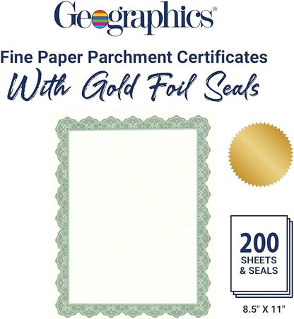 Geographics® 30% Recycled Blank Parchment Certificates, 8 1/2" x 11", Optima - Image 2