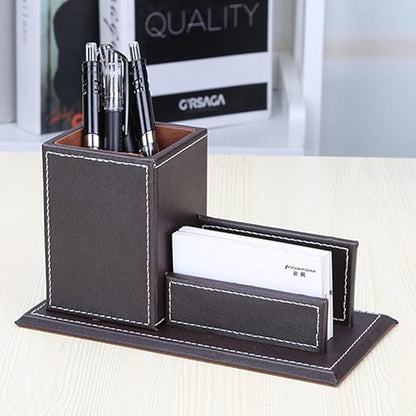 KINGFOM PU Leather Desk Organizer and Accessories, Pencil Holder - Image 7