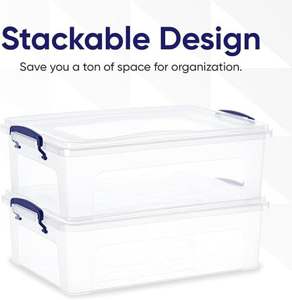 Superio Storage Bins with Lids, Stackable Totes, BPA Free, Odor Free, Organizer - Image 3