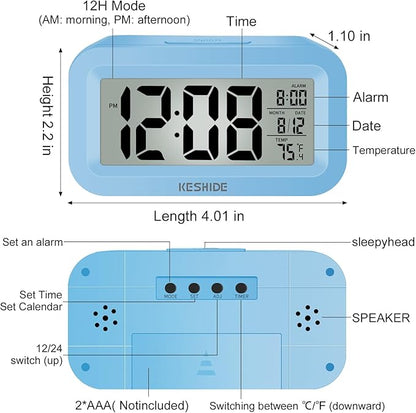 KESHIDE Travel Digital Alarm Clock Battery Operated - Image 8