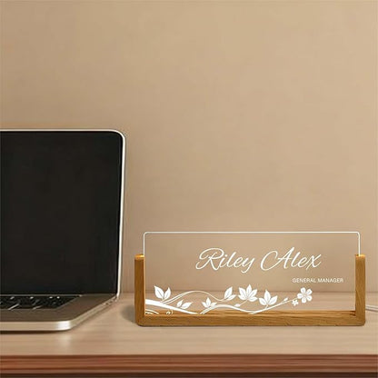 Custom Name Plate for Desk, Personalized Light Up Acrylic Desk Name Plate - Image 7