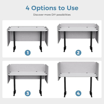 MORDEER 47.2 Inch Desk Divider Panels Set, Acoustic Divider Panel - Image 6