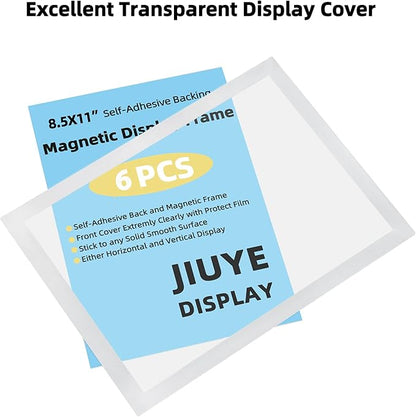 JIUYE 8.5 x 11 Self Adhesive Magnetic Sign Holder, Dual Sides Transparent - Image 6