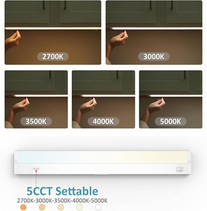 Leetdud LED Under Cabinet Lighting Hardwired or Plug in, 12 Inch 6W, Dimmable 5 - Image 3